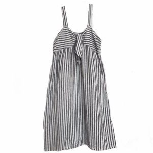 Who What Wear Linen Blend Stripped Dress
